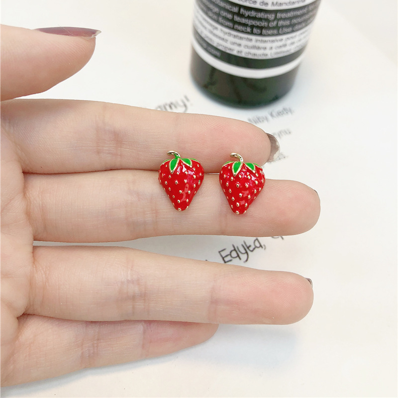 Street Fashion Shoot - Acrylic Strawberry Earrings Fashion New Street