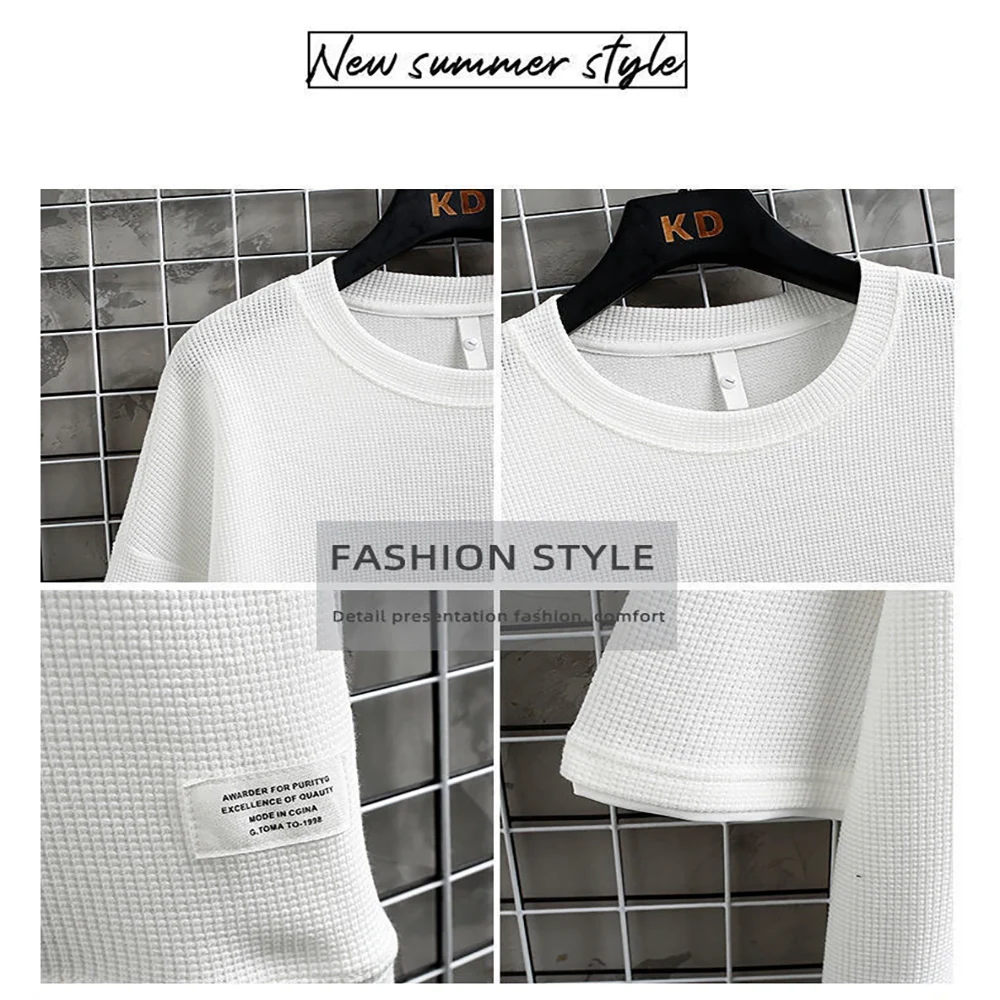 Summer Men's Waffle Knit Track - Street Fashion Dance 评论和价格