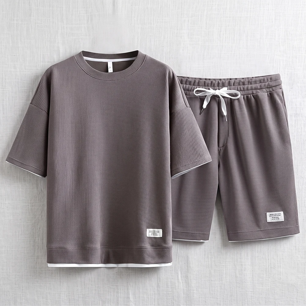 Summer Men's Waffle Knit Track - Street Fashion Dance 评论和价格