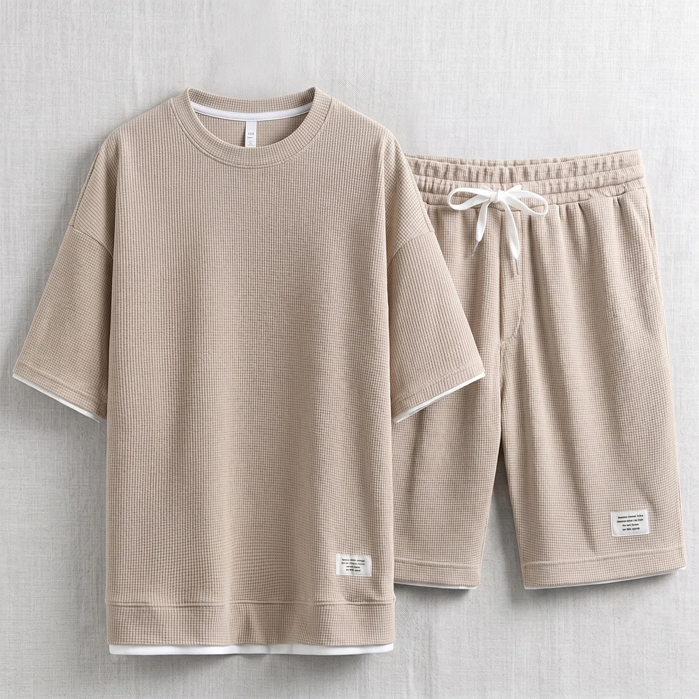 Summer Men's Waffle Knit Track - Street Fashion Dance 评论和价格