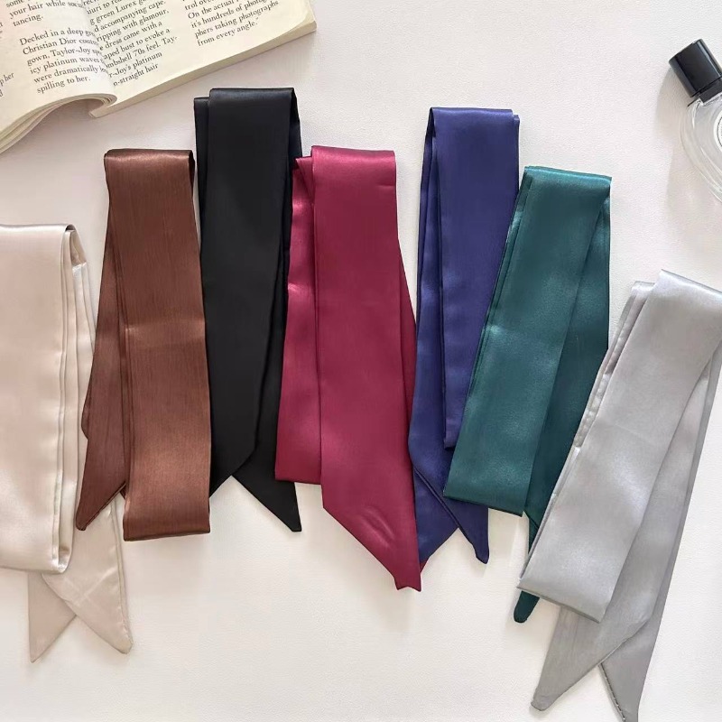 Satin Solid Color Silk Scarf N - French Street Fashion 评论和价格