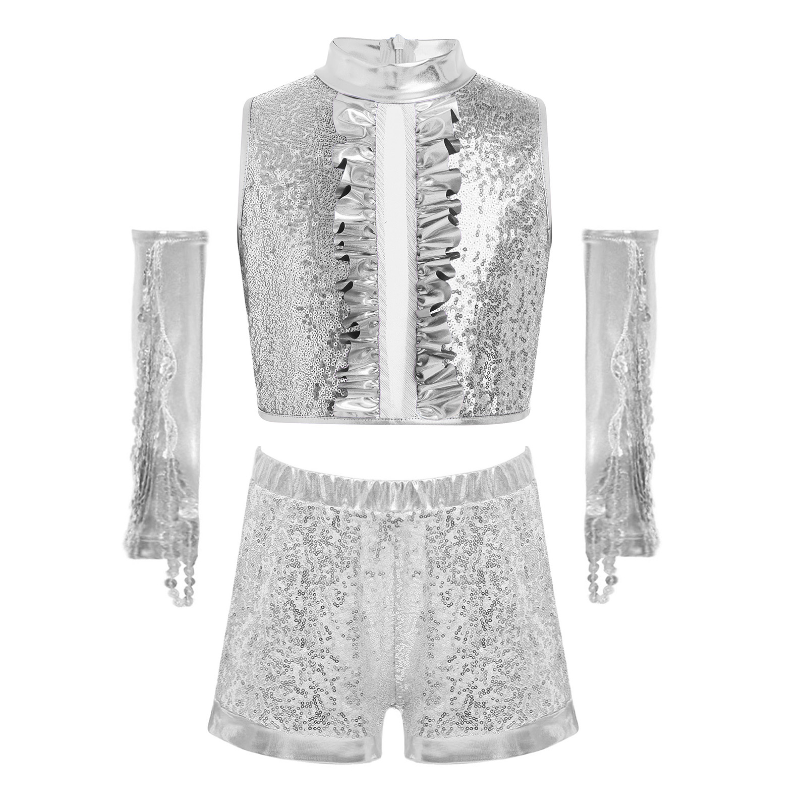Kids Sparkling Metallic Sequin - Street Fashion Dance 评论和价格