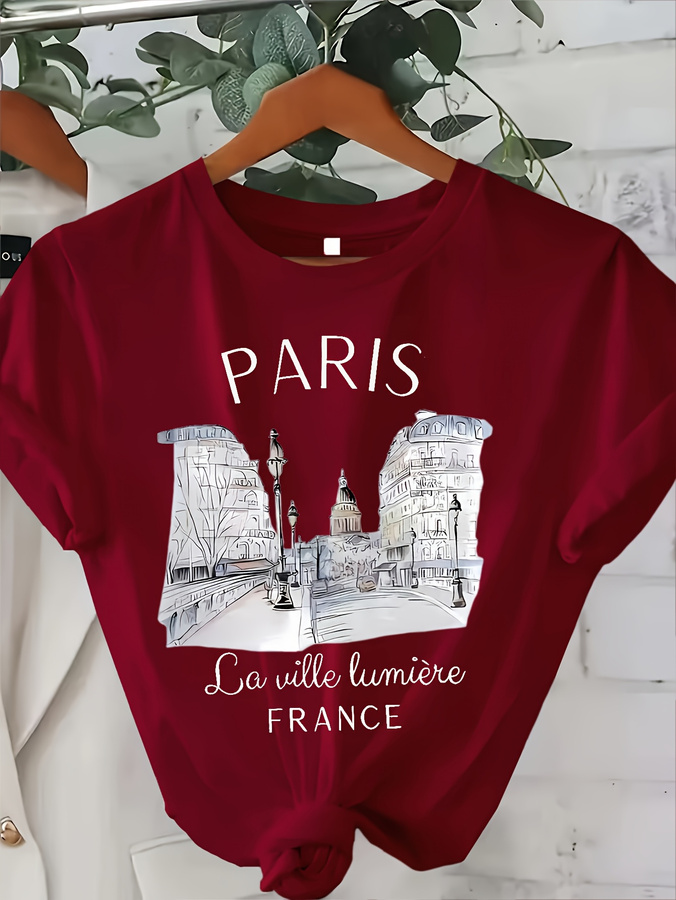 Y2k T Shirt Paris Women Print  - Street Fashion Paris 2025 评论和价格