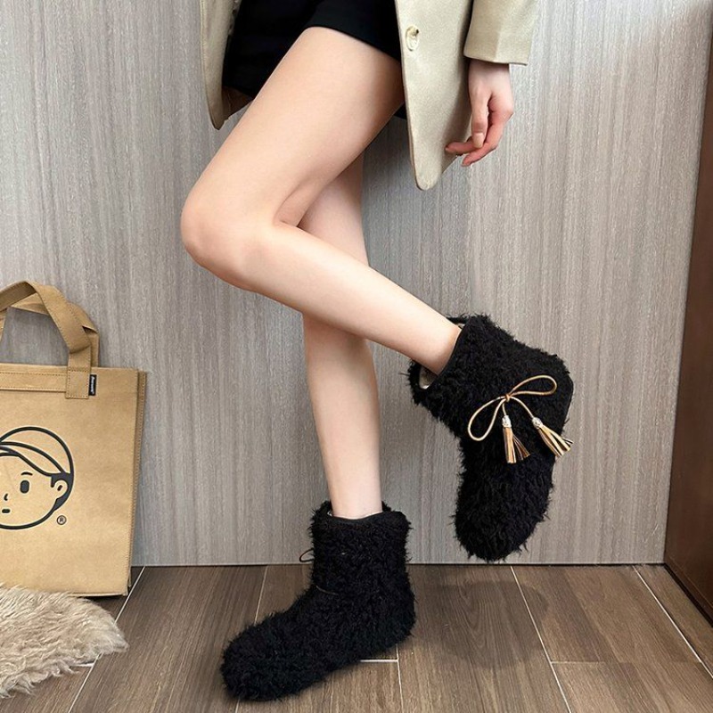 Solid Color Fleece-Lined White - Street Fashion Online 评论和价格