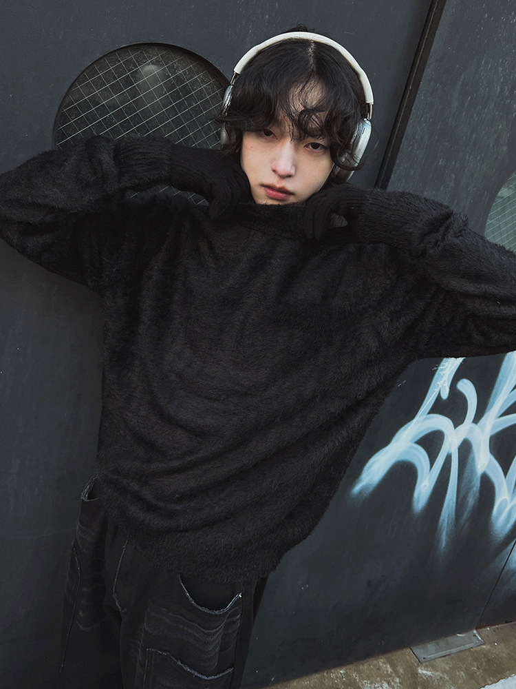 Fur Collar Pullovers Rock Mens - Street Fashion London 评论和价格