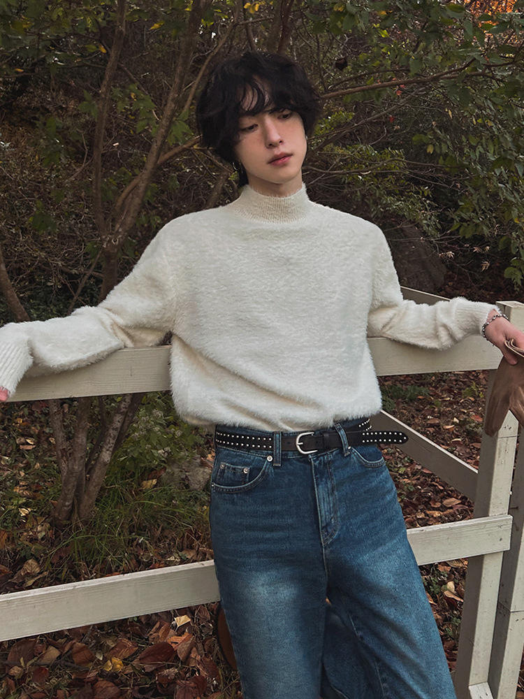 Fur Collar Pullovers Rock Mens - Street Fashion London 评论和价格