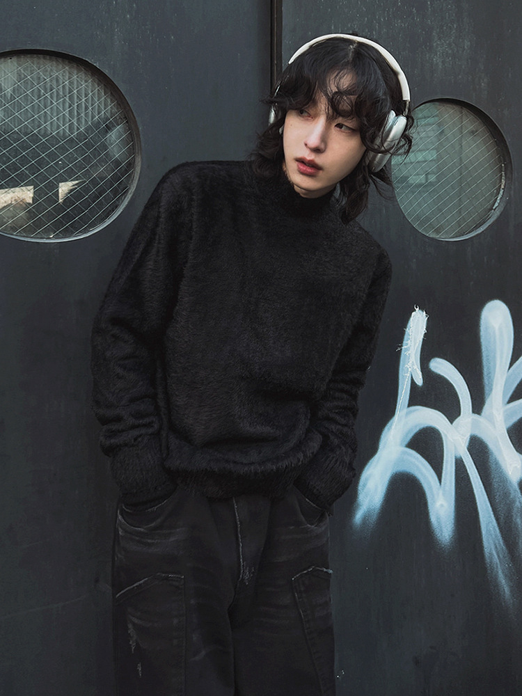Fur Collar Pullovers Rock Mens - Street Fashion London 评论和价格