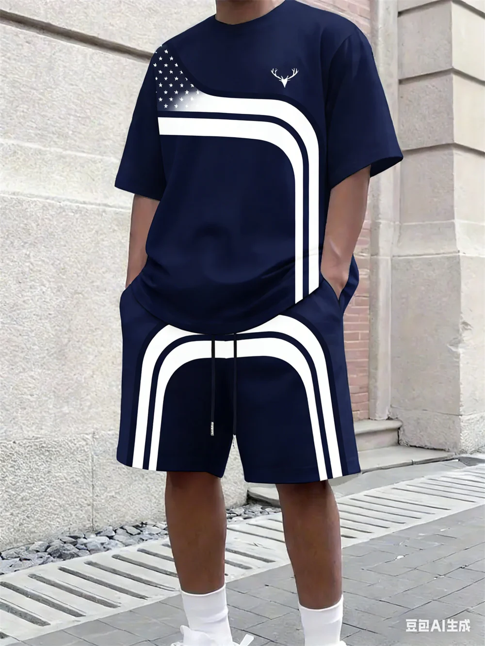 Fashion Summer Men's Stripe Pr - Street Fashion Clothing 评论和价格