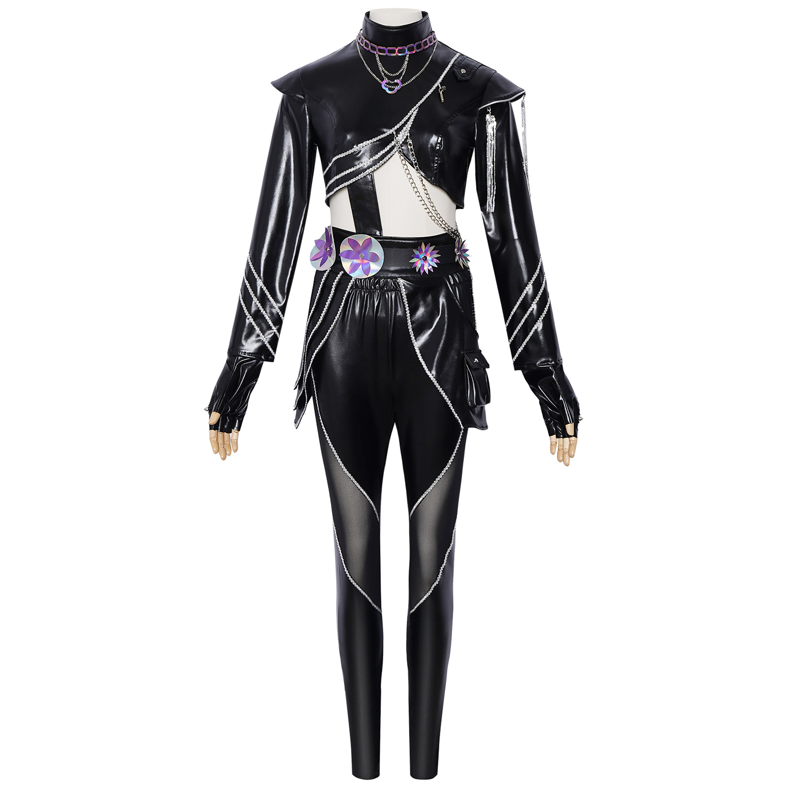 Kpop Outfits Women Black Purpl - Street Fashion Dance 评论和价格