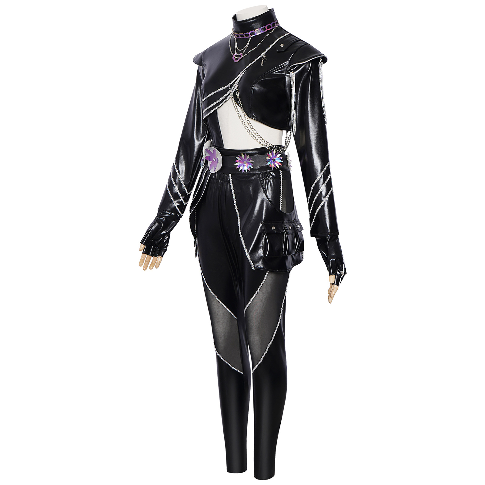 Kpop Outfits Women Black Purpl - Street Fashion Dance 评论和价格
