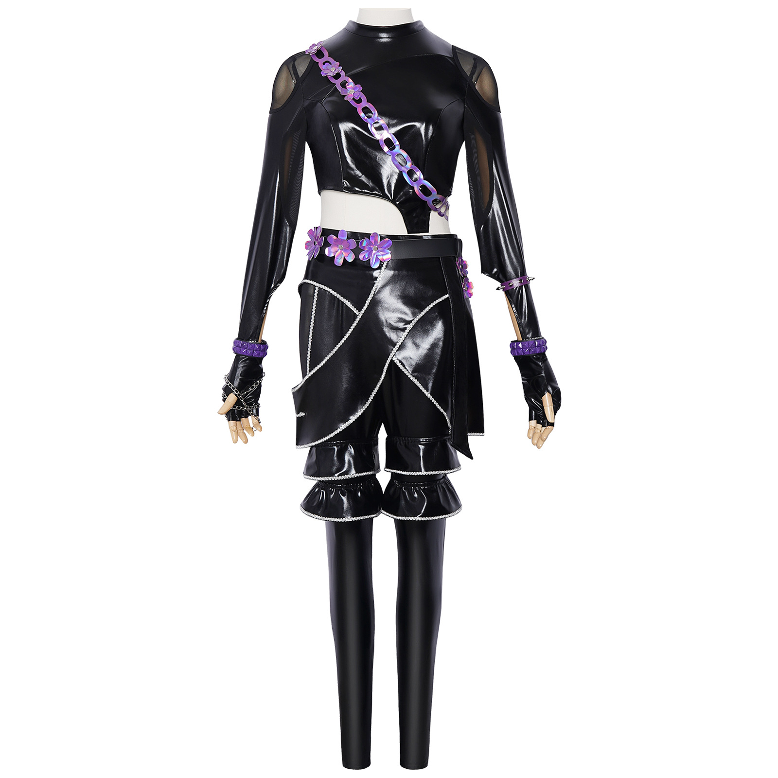 Kpop Outfits Women Black Purpl - Street Fashion Dance 评论和价格